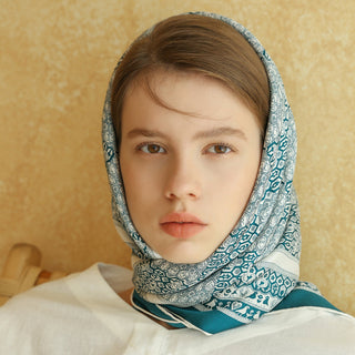 lilac and yellow silk scarf with a olive green vest