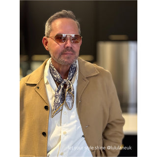 Gothic Rose Silk Square Scarf - 65cm Hand-rolled Unisex Bandana Scarf