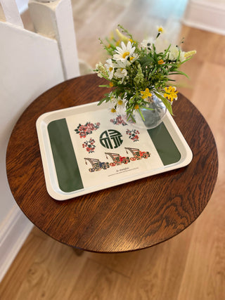 1980s Vintage Pattern Melamine Coffee Tray