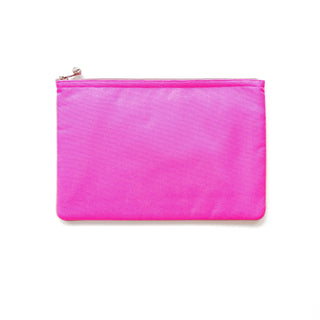 Bright pink minimalist laptop sleeve with YKK zipper closure, made from recycled plastic bottles, designed for 13-14 inch MacBooks