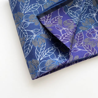 Navy Floral Men's Square Silk Neckerchief Scarf - 53cm