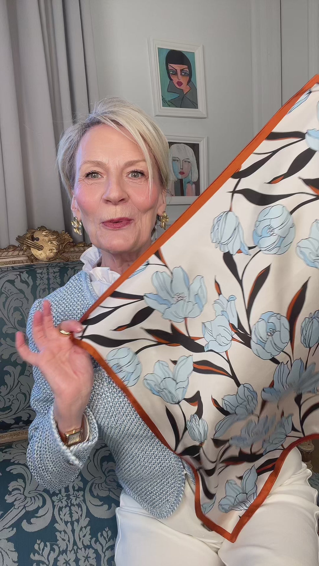 three easy ways to style a silk scarf